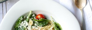 Creamy Pasta & Wilted Greens in a Lemon Wine Sauce