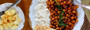 Chana Masala with fresh Coconut
