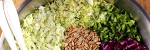 Winter Slaw with Sunflower Seeds & Feta Dressing