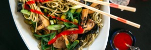 Green Tea Soba Noodles with Shiitake + Edamame