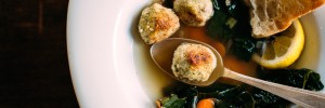 Italian Wedding Soup with White Lentil Meatballs