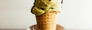 Pistachio + Thai Basil Ice Cream with Magic Shell [Vegan + Naturally Sweetened!]
