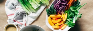 Summer Rolls with Peaches + Spicy Green Tofu + a Peanut / Coconut Dipping Sauce