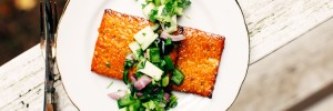 Barbecued Tempeh with Apple Salsa