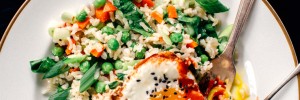 Ginger, Garlic Infused Rice with Bok Choy + a Fried Egg