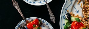Greek Farro Salas with Broiled Feta + Tomatoes