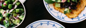Lindsey's Spiced Black Bean Tostadas with Kiwi Salsa